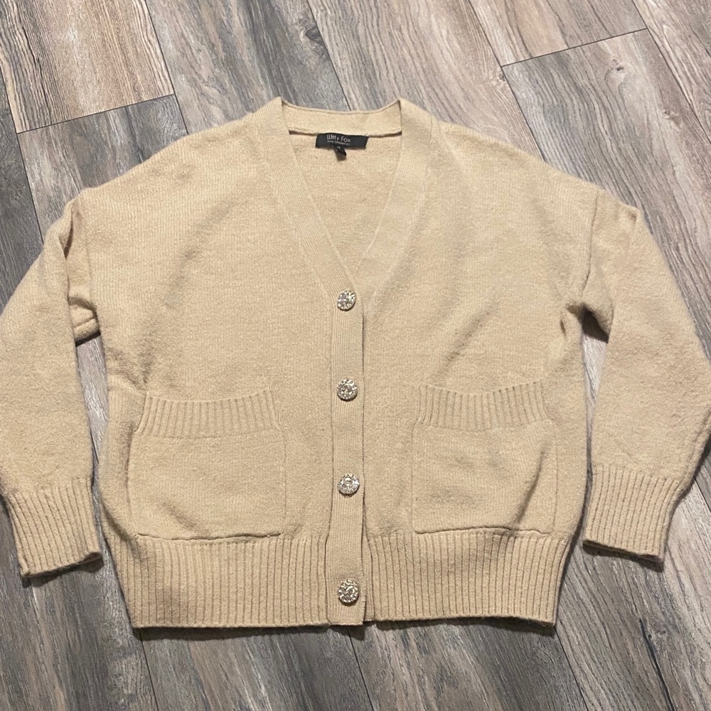 Beige Cardigan Sweater